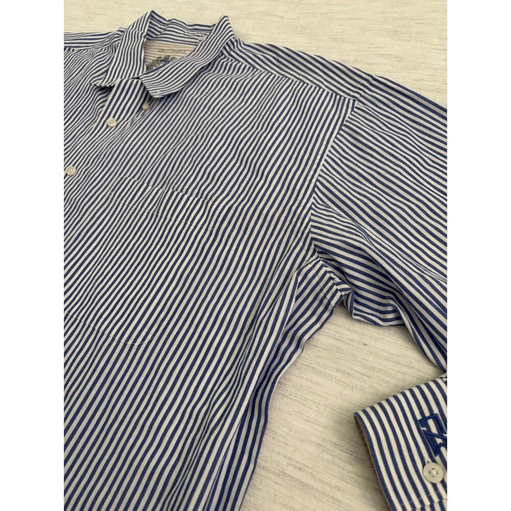Cutter and Buck Men's Blue stripe long sleeve button down shirt 2XB - Picture 8 of 11